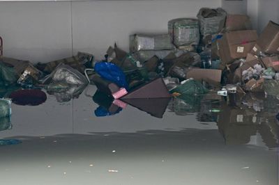 Mưa tràn xuống hầm xe, cư dân khu biệt thự TP.HCM chuyển đồ trong đêm