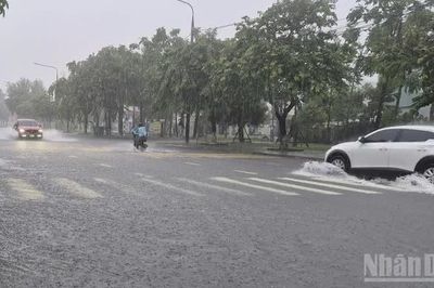 Nhiều khu vực ở phía nam Đà Nẵng bị ngập cục bộ do mưa lớn