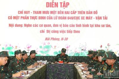 Diễn tập khả năng sẵn sàng chiến đấu một bên hai cấp trên bản đồ có thực binh