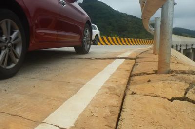 Quốc lộ 28B vừa nâng cấp đã xuất hiện sụt lún