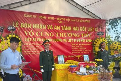 Hà Tĩnh: Truy điệu, an táng hài cốt hai liệt sĩ là anh em ruột