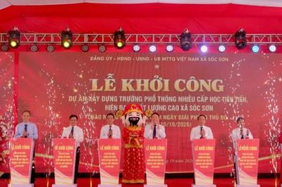 Xã Sóc Sơn khởi công dự án Trường Phổ thông nhiều cấp học tiên tiến, hiện đại, chất lượng cao