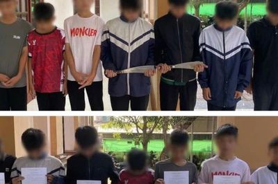 Hai nhóm học sinh lớp 8 mang dao phay hẹn đánh nhau