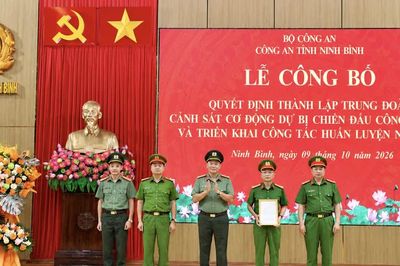 Ninh Bình thành lập Trung đoàn CSCĐ dự bị chiến đấu với gần 800 cán bộ, chiến sĩ