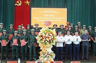 Phường Việt Yên ra mắt 18 'Tổ tự quản về an ninh, trật tự' của Hội Cựu chiến binh