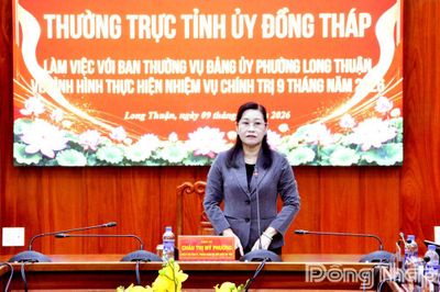 Đồng chí Châu Thị Mỹ Phương: Phường Long Thuận cần tập trung phát huy tiềm năng, lợi thế để thúc đẩy tăng trưởng