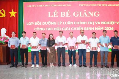 Bế giảng lớp bồi dưỡng lý luận chính trị và nghiệp vụ công tác hội cựu chiến binh năm 2026