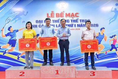 Bế mạc Đại hội Thể dục thể thao tỉnh Cà Mau lần thứ I năm 2026