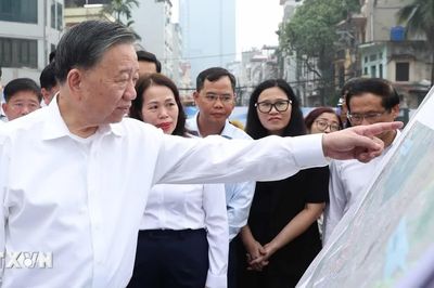 Tổng Bí thư, Chủ tịch nước Tô Lâm kiểm tra tiến độ thi công một số công trình, dự án trọng điểm của Thủ đô