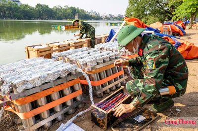 Cận cảnh trận địa pháo hoa chào mừng Ngày Giải phóng Thủ đô