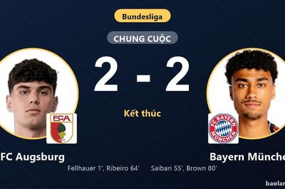 Hòa FC Augsburg 2-2, Bayern München lỡ cơ hội áp sát ngôi đầu Bundesliga