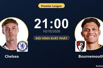 TRỰC TIẾPTrực tiếp Chelsea vs Bournemouth: Đội hình xuất phát