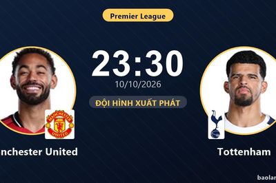TRỰC TIẾPTrực tiếp Manchester United vs Tottenham: Đội hình xuất phát