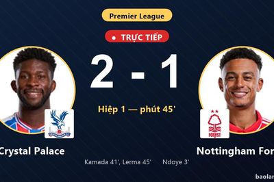 TRỰC TIẾPTrực tiếp Crystal Palace vs Nottingham Forest: Hiệp 2 bắt đầu, Crystal Palace dẫn 2-1