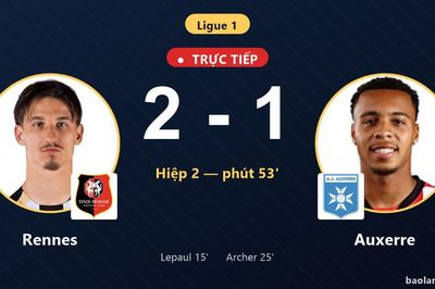 TRỰC TIẾPTrực tiếp Rennes vs Auxerre: Rennes vượt lên dẫn trước