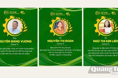 Quảng Trị có 3 đại biểu được tôn vinh 'Nông dân Việt Nam xuất sắc 40 năm đổi mới'