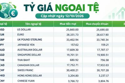 Tỷ giá ngoại tệ ngày 12/10: USD ổn định, GBP vượt 34.800 đồng, EUR tiến sát 29.900 đồng