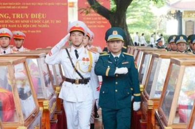 Trang nghiêm buổi tổng duyệt Lễ viếng, truy điệu và an táng 731 hài cốt liệt sĩ tại TPHCM