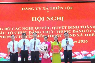 Xã Thiên Lộc thành lập 5 phòng chuyên môn trực thuộc UBND