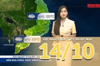 [Video] Dự báo thời tiết đêm nay và ngày mai 14/10/2026: Bắc Bộ ngày mai hửng nắng, Trung Bộ còn mưa lớn cục bộ,
