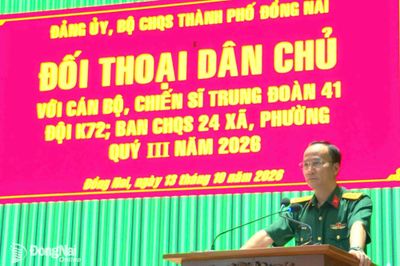 Đảng ủy, Bộ Chỉ huy Quân sự thành phố Đồng Nai đối thoại dân chủ với cán bộ, chiến sĩ