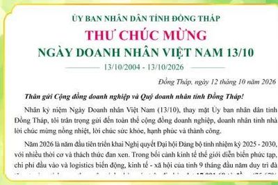 Chủ tịch UBND tỉnh Đồng Tháp chúc mừng Ngày Doanh nhân Việt Nam 13-10