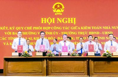 Kiểm toán Nhà nước ký quy chế phối hợp với 3 tỉnh Khánh Hòa, Gia Lai, Đắk Lắk