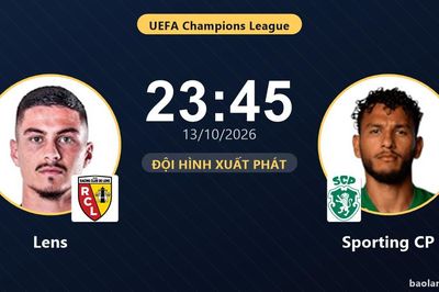 TRỰC TIẾPTrực tiếp Lens vs Sporting CP: Đội hình xuất phát