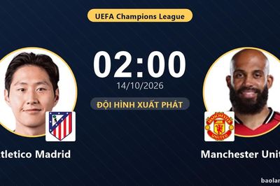 TRỰC TIẾPTrực tiếp Atletico Madrid vs Manchester United: Đội hình xuất phát