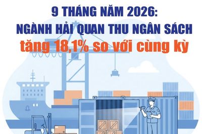 Infographics: Ngành Hải quan thu ngân sách 9 tháng đạt 399.638 tỷ đồng