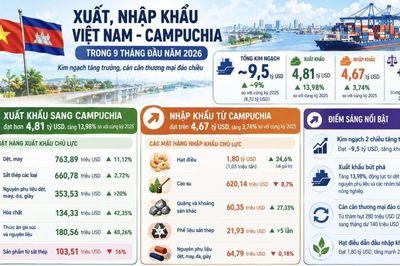 9 tháng, Việt Nam đảo chiều xuất siêu 140 triệu USD sang Campuchia