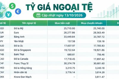 Tỷ giá ngoại tệ ngày 13/10: USD, euro và bảng Anh duy trì mức giá bán cao