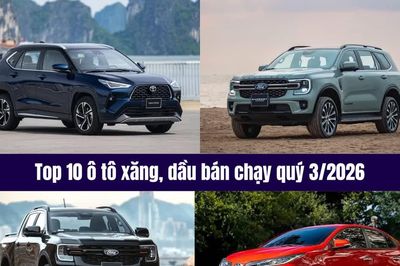 Top 10 ô tô động cơ xăng, dầu bán chạy nhất quý 3/2026