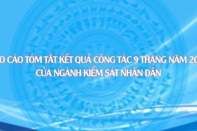 Báo cáo tóm tắt kết quả 9 tháng đầu năm của ngành Kiểm sát nhân dân