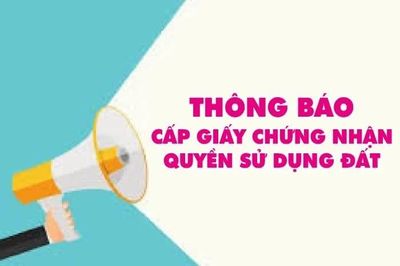 Chi nhánh Văn phòng Đăng ký đất đai Phan Rang thông báo cấp Giấy chứng nhận quyền sử dụng đất