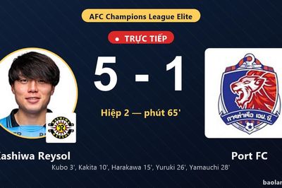 TRỰC TIẾPTrực tiếp Kashiwa Reysol vs Port FC: Port FC rút ngắn cách biệt 5-1