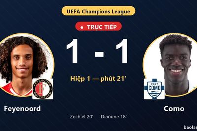 TRỰC TIẾPTrực tiếp Feyenoord vs Como: Feyenoord gỡ hòa 1-1