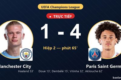 TRỰC TIẾPTrực tiếp Manchester City vs Paris Saint Germain: Paris Saint Germain nới rộng cách biệt 1-4