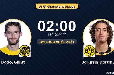 TRỰC TIẾPTrực tiếp Bodo/Glimt vs Borussia Dortmund: Đội hình xuất phát