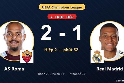 TRỰC TIẾPTrực tiếp AS Roma vs Real Madrid: AS Roma vượt lên dẫn trước