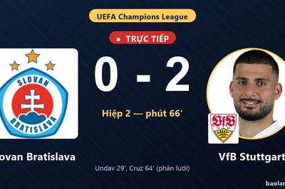 TRỰC TIẾPTrực tiếp Slovan Bratislava vs VfB Stuttgart: VfB Stuttgart nhân đôi cách biệt