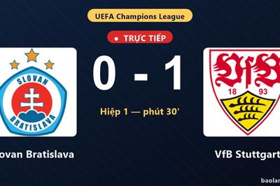 TRỰC TIẾPTrực tiếp Slovan Bratislava vs VfB Stuttgart: VfB Stuttgart mở tỷ số