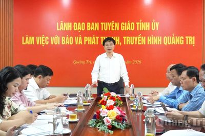 Ban Tuyên giáo Tỉnh ủy làm việc với Báo và phát thanh, truyền hình Quảng Trị