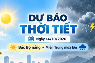 Thời tiết hôm nay 14/10: Bắc Bộ nắng, miền Trung có nơi mưa trên 80mm