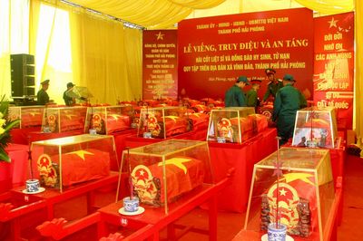 Hải Phòng chuẩn bị lễ truy điệu, an táng 56 hài cốt liệt sĩ và đồng bào tử nạn