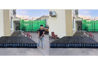Phát hiện hơn 500 bình nghi chứa khí cười gần biên giới Quảng Ninh