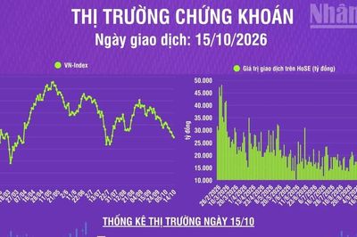 [Infographic] Chứng khoán ngày 15/10: VN-Index giảm 14,55 điểm, khối ngoại tiếp tục bán ròng