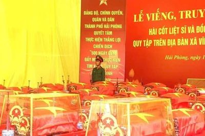 Sáng 15/10, Hải Phòng truy điệu, an táng 56 hài cốt liệt sĩ, đồng bào tử nạn