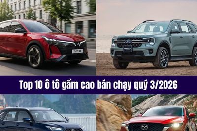 Top 10 ô tô gầm cao bán chạy quý 3/2026: VinFast VF 8 và Ford Everest góp mặt