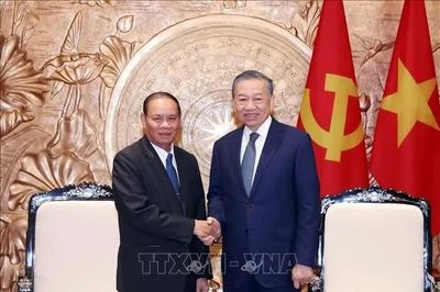 Tổng Bí thư, Chủ tịch nước Tô Lâm tiếp Thường trực Ban Bí thư Lào